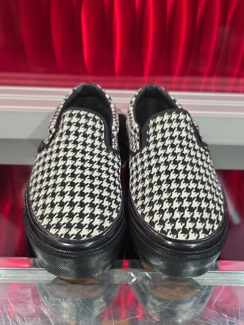 Vans LX Classic Slip On 98 Houndstooth Black White Men's 10 Women's 11.5